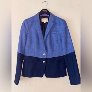 Banana Republic Blue Colorblock Wool Blend Blazer Jacket- size 6